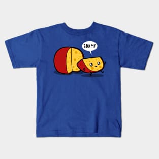 Funny Original Cute Kawaii Edam Freedom Cheese Cartoon Kids T-Shirt
